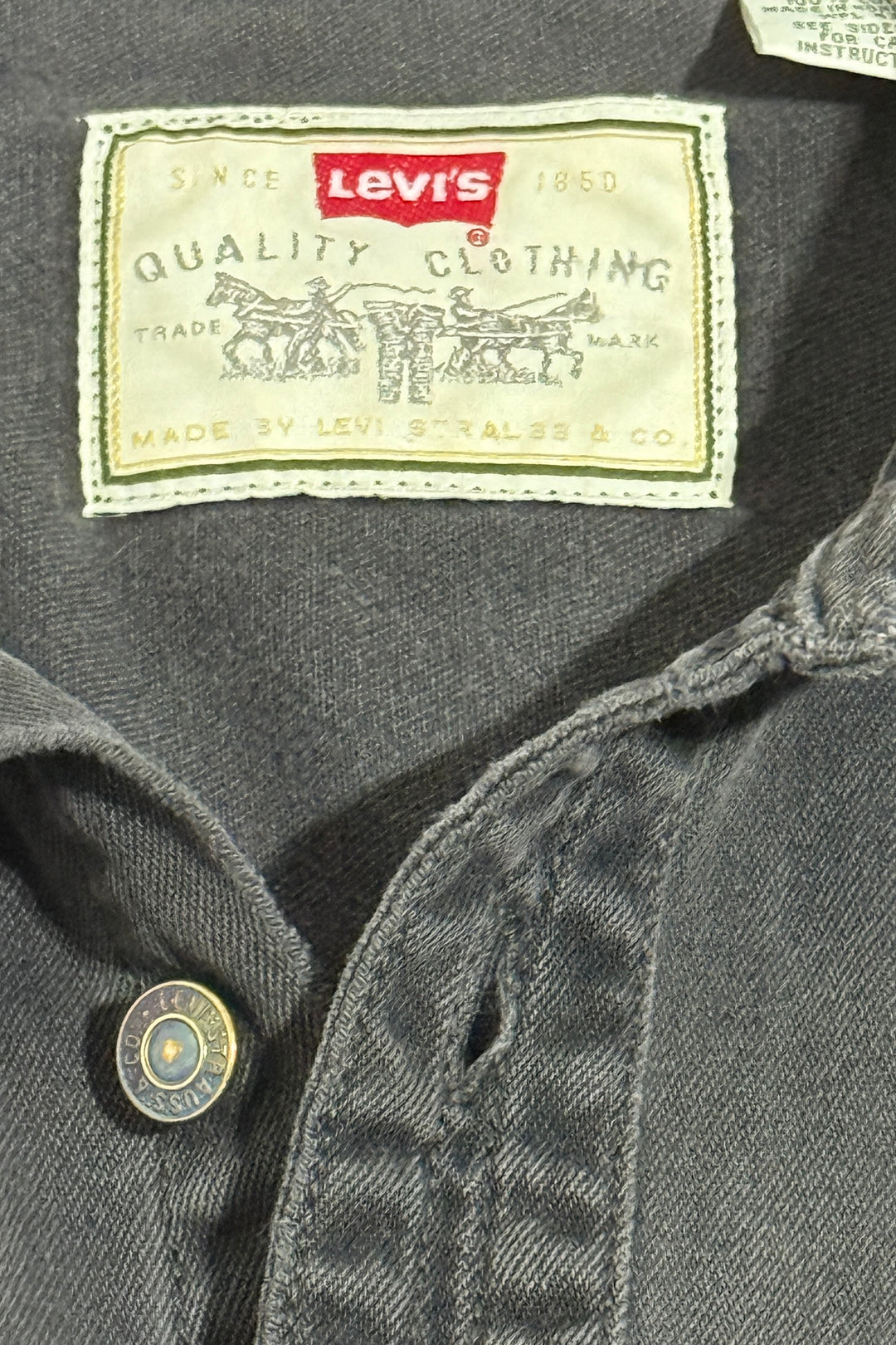 1990’S LEVI’S FADED BLACK DENIM L/S B.D. SHIRT X-LARGE