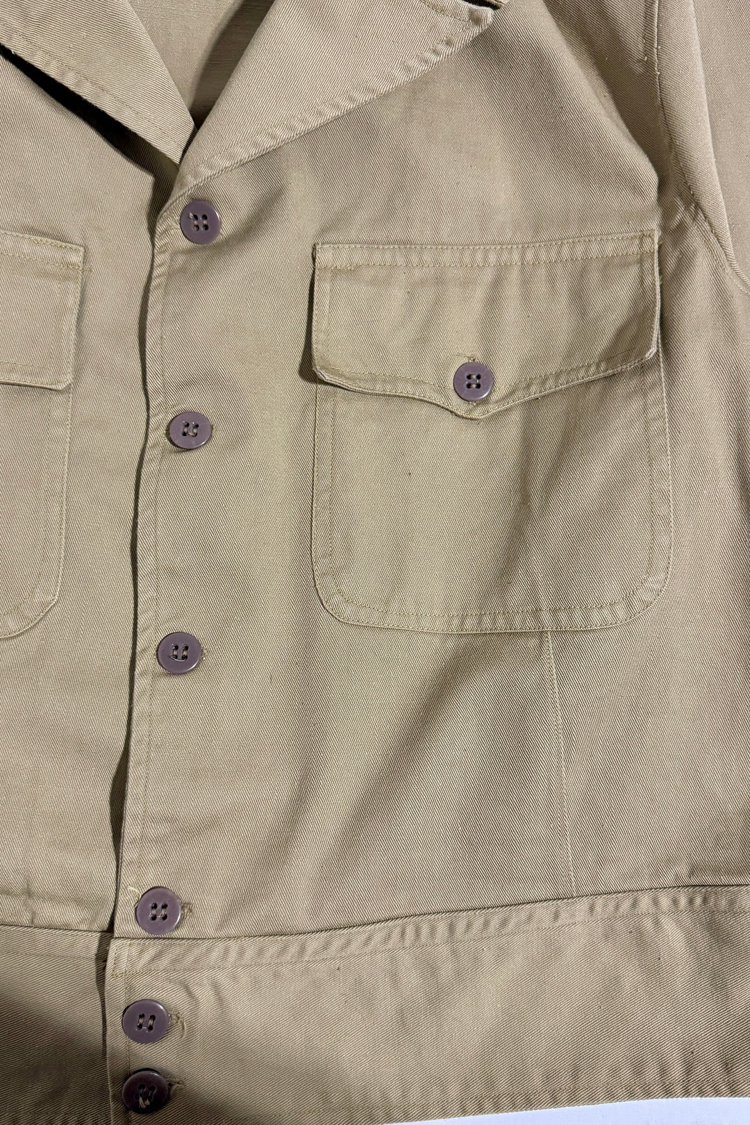 1940’S US ARMY MADE IN USA CROPPED “IKE” KHAKI TWILL JACKET LARGE