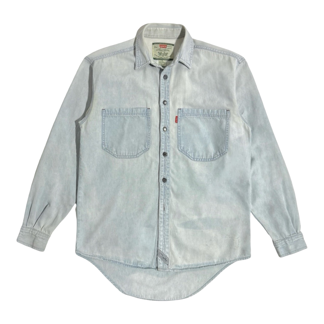 1990’S LEVI’S FADED LIGHT WASH DENIM L/S B.D. SHIRT LARGE