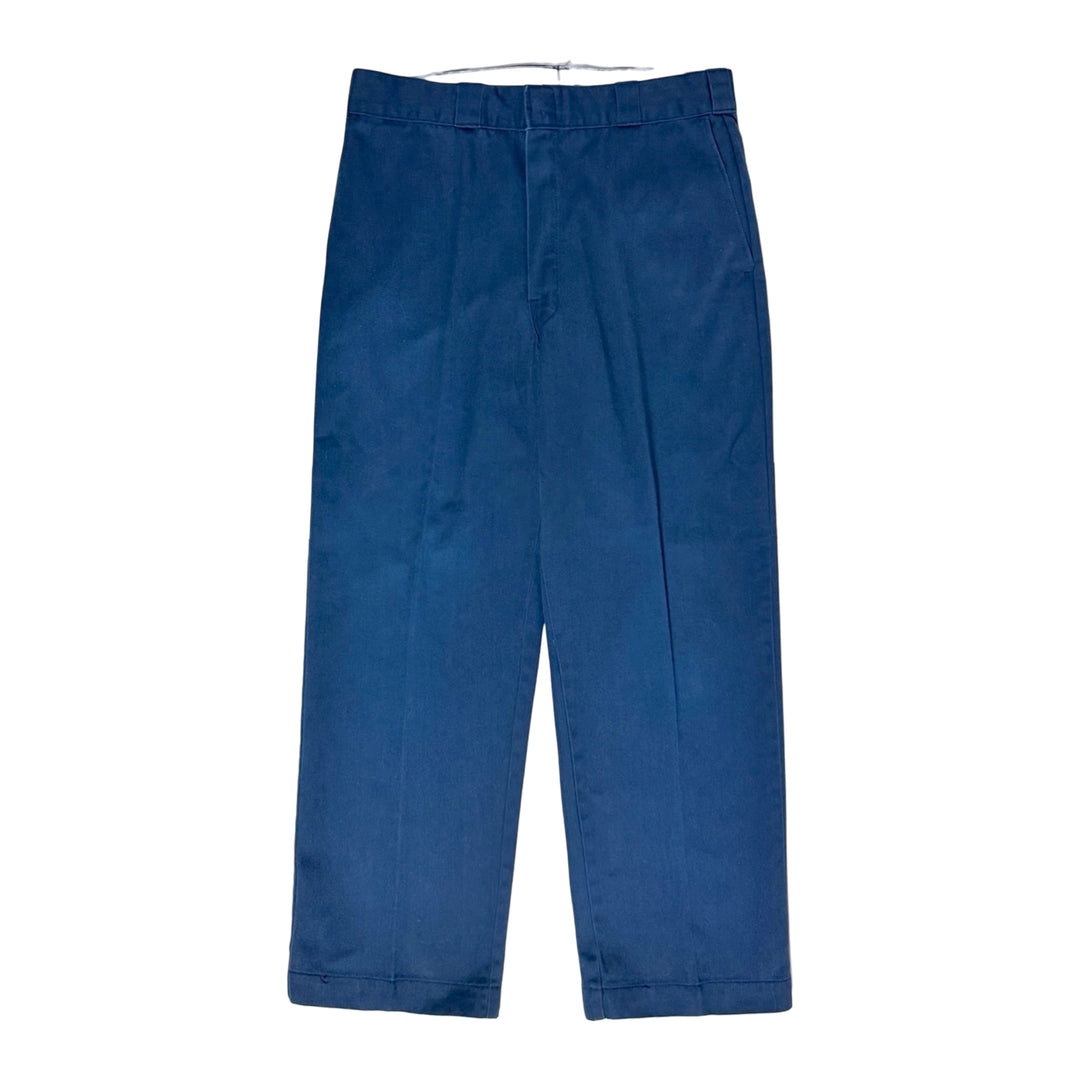 1970’S DICKIES MADE IN USA FADED BLUE TWILL WORKWEAR CHINO PANTS 34 X 30