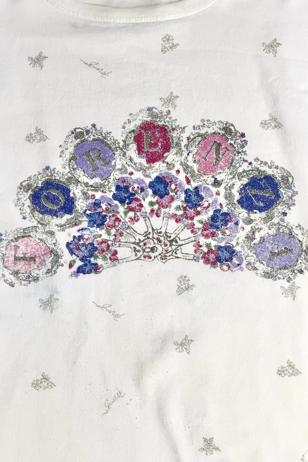 1980’S FORENZA MADE IN ITALY FLORAL PRINT BRUSHED FLEECE CREWNECK SWEATER X-LARGE