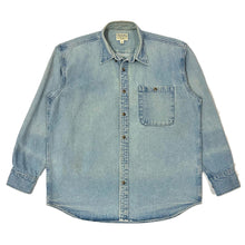 Load image into Gallery viewer, 1990’S CABELAS FADED DENIM WORKWEAR L/S B.D. SHIRT X-LARGE
