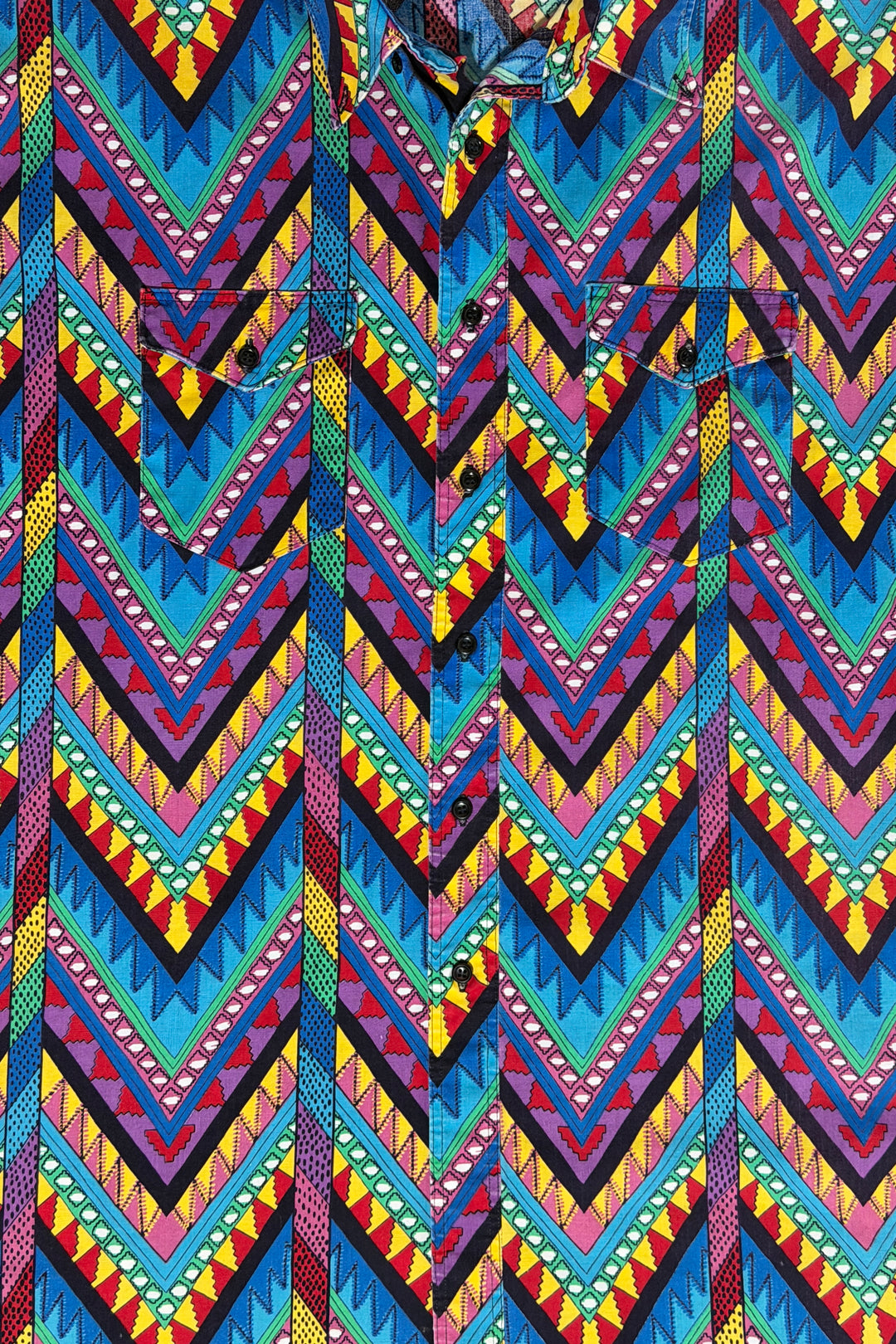 1990’S WRANGLER MADE IN USA SOUTHWESTERN PARTY PRINT WESTERN SLEEVELESS B.D. SHIRT XXL