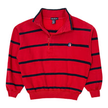 Load image into Gallery viewer, 1990’S NAUTICA STRIPED NAUTICAL CREST CROPPED ZIP SWEATER X-LARGE
