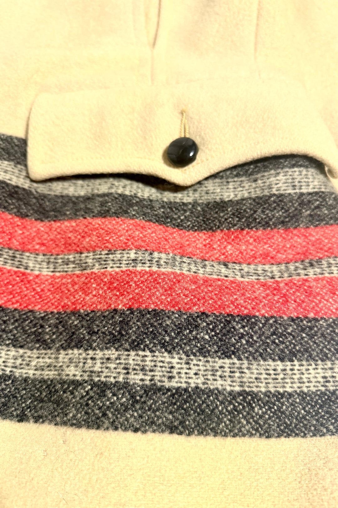 1950’S LAND N LAKES UNION MADE IN USA WESTERN FARIBAULT WOOLEN MILLS STRIPED BLANKET JACKET LARGE