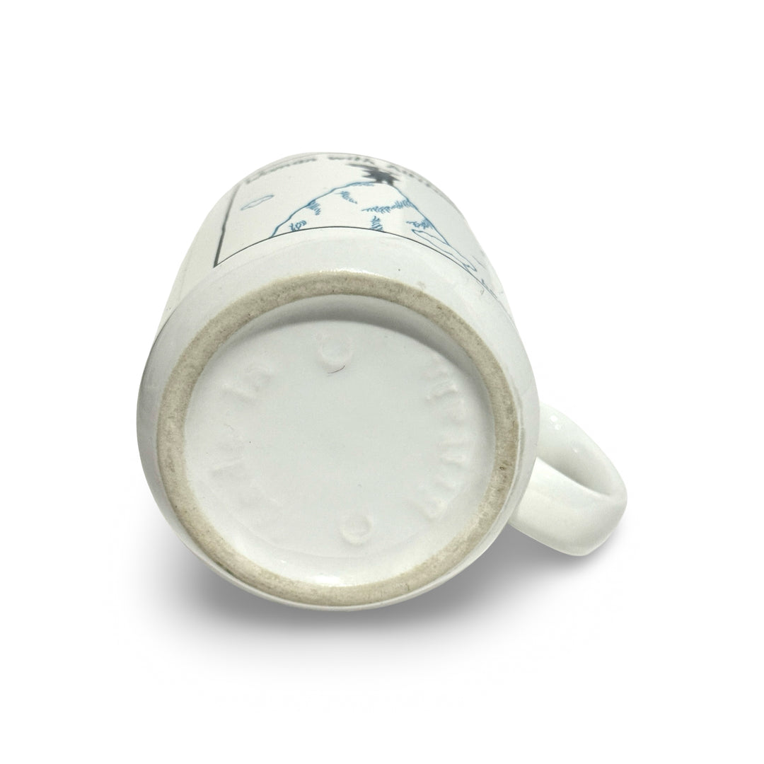 1980’S JUDY HORACEK MADE IN BRITAIN “WOMAN WITH ALTITUDE” CERAMIC COFFEE MUG