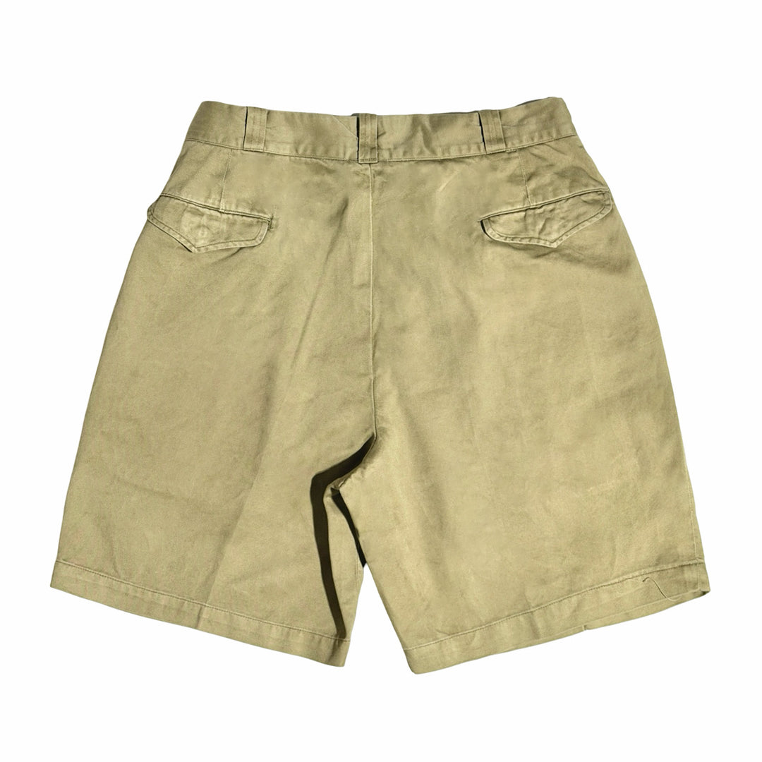 1950’S US ARMY MADE IN USA TYPE-1 PLEATED COTTON KHAKI TWILL 8” SHORTS 32