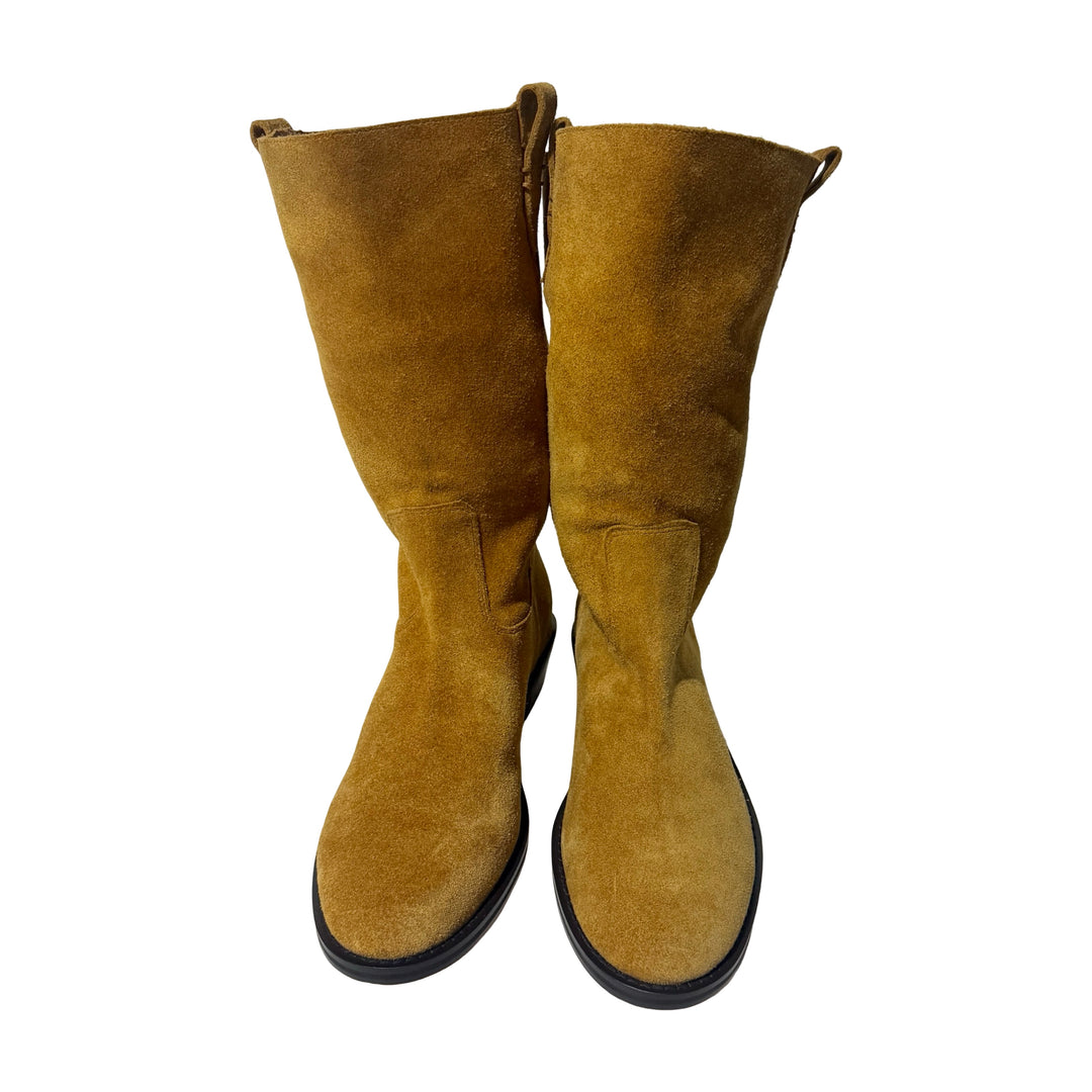 1990’S DEADSTOCK J CREW SUEDE LEATHER WORK COWBOY BOOTS 10