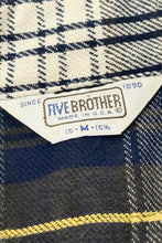 Load image into Gallery viewer, 1980’S FIVE BROTHERS UNION MADE IN USA PLAID FLANNEL L/S B.D. SHIRT MEDIUM
