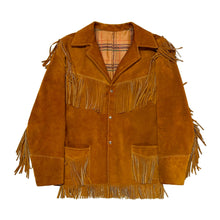 Load image into Gallery viewer, 1960’S WESTERN MADE IN USA SPLIT COWHIDE FRINGED SUEDE CROPPED JACKET LARGE
