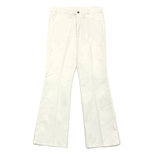 Load image into Gallery viewer, 1970’S DEADSTOCK DEE CEE MADE IN USA WHITE TWILL WORKWEAR FLARED LEG PANTS 38 X 30

