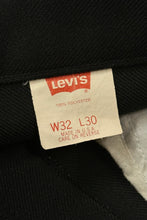 Load image into Gallery viewer, 1990’S LEVI’S MADE IN USA STAPREST 517 COWBOY CUT BLACK WESTERN PANTS 32 X 30
