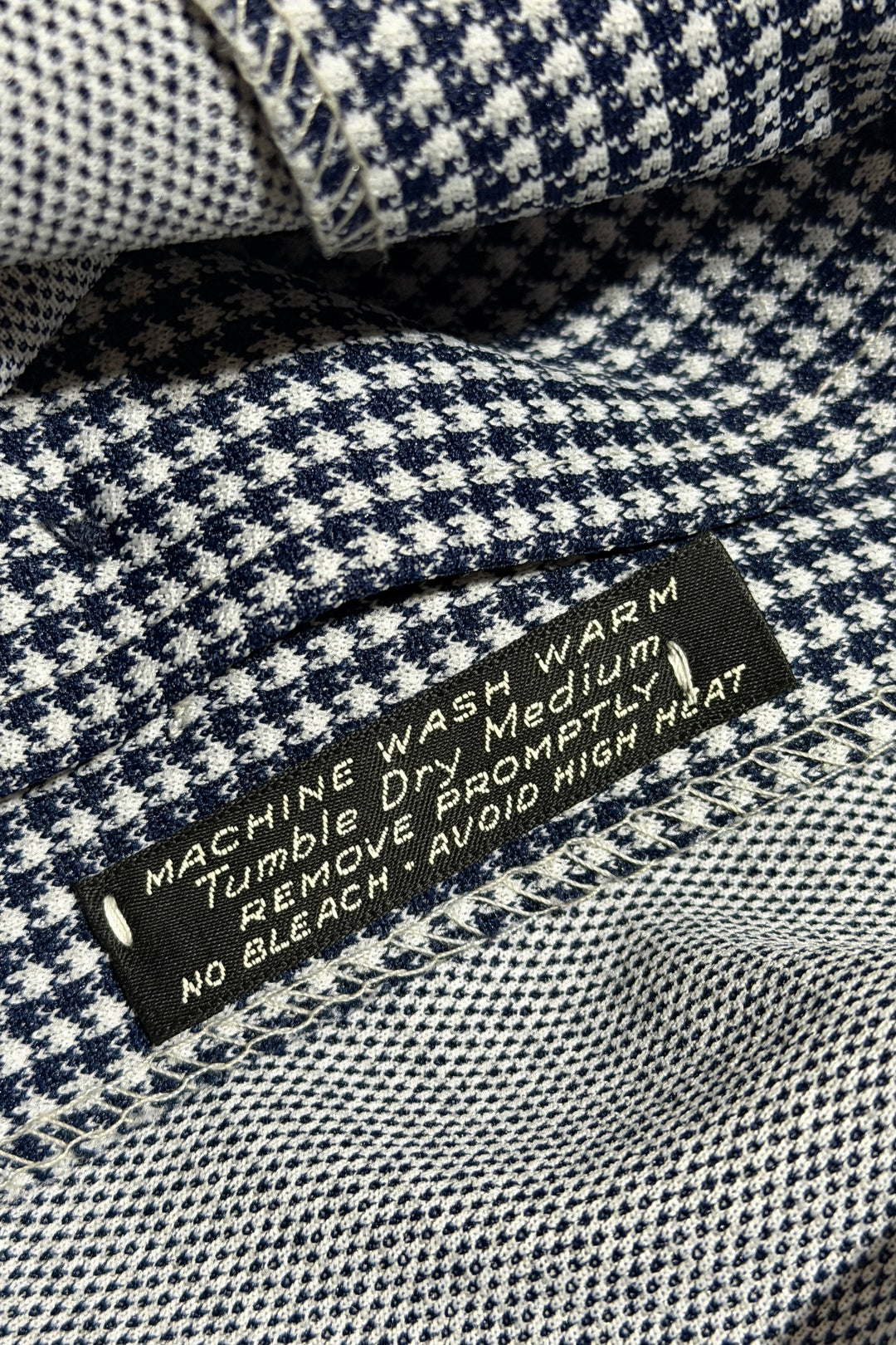 1960’S DEADSTOCK HOUNDSTOOTH MADE IN USA NAVY &amp; WHITE WESTERN JACKET MEDIUM