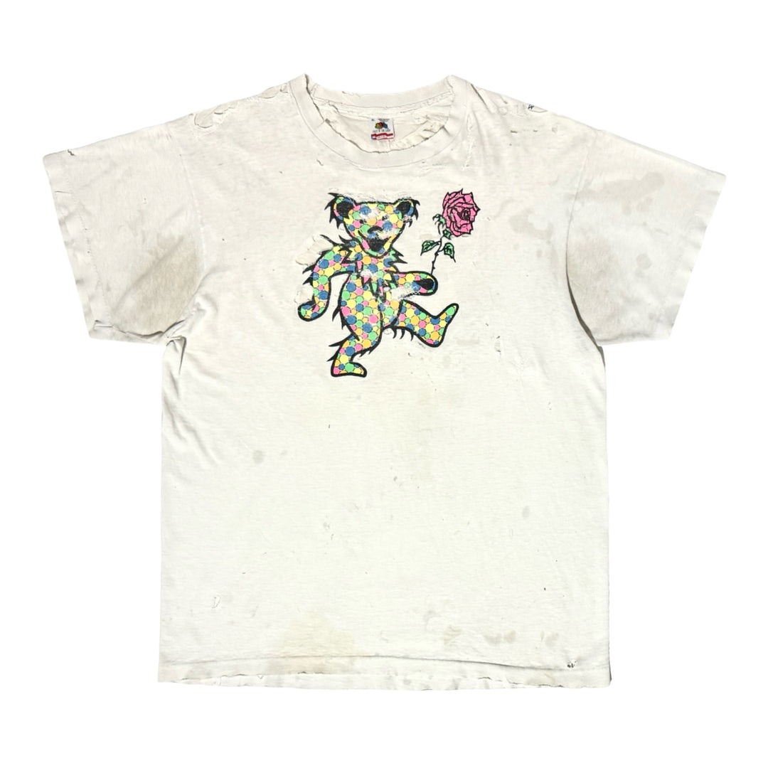 1980’S THRASHED & REPAIRED GRATEFUL DEAD ‘89 TOUR DANCING BEAR SINGLE STITCH S/S T-SHIRT X-LARGE