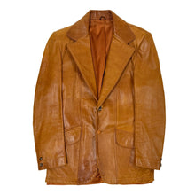 Load image into Gallery viewer, 1970’S WILLIAM BERRY MADE IN USA LEATHER BLAZER JACKET MEDIUM
