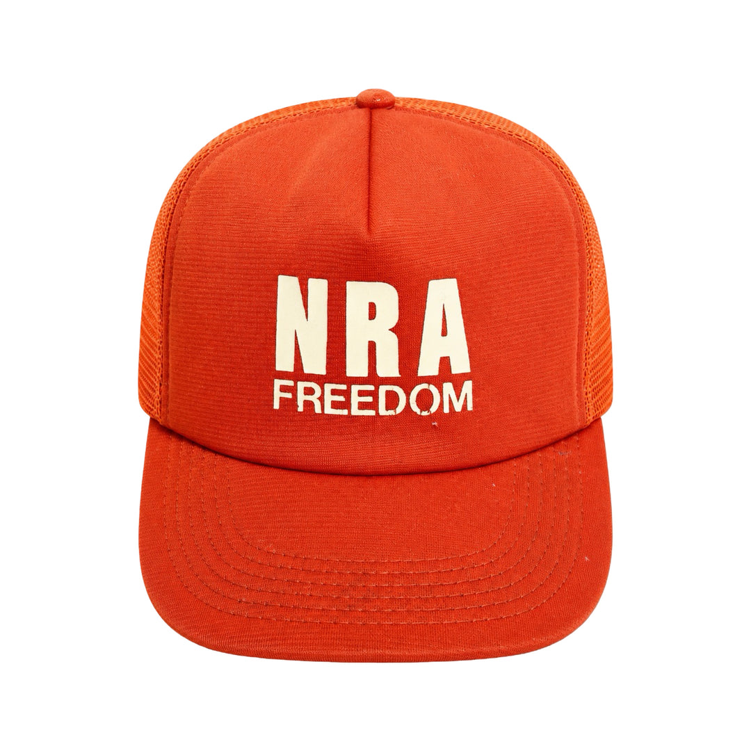 1970’S NRA FREEDOM ORANGE MESH TRUCKER HAT