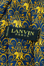 Load image into Gallery viewer, 1980’S LANVIN MADE IN FRANCE 100% SILK GOLDEN ELEPHANTS HANDMADE TIE
