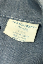 Cargar imagen en el visor de la galería, 1980’S FIELDMASTER MADE IN USA CHAMBRAY WORK SHIRT L/S B.D. SHIRT LARGE
