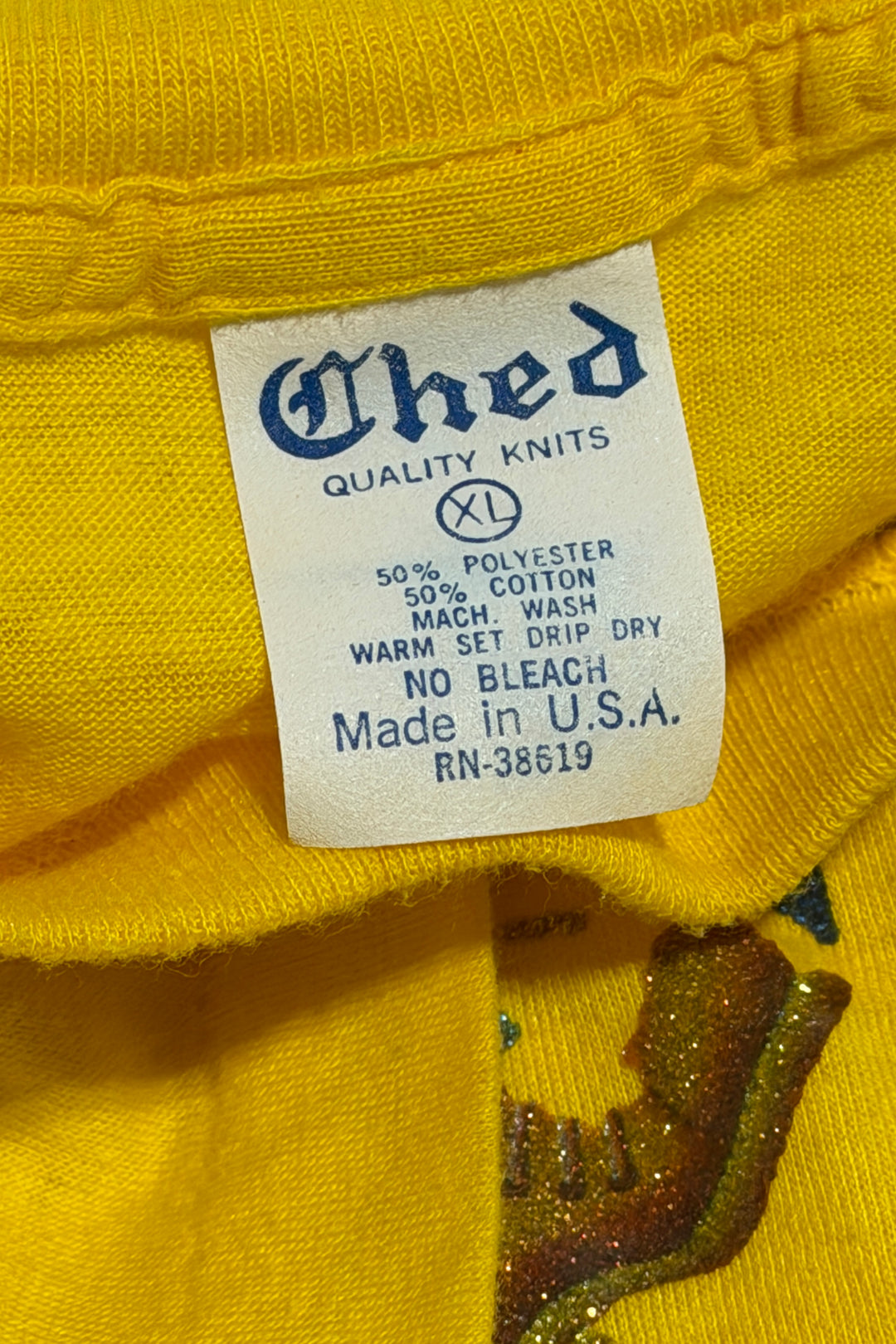 1970’S GETTING EVEN MADE IN USA SPARKLE HEAT PRESS SINGLE STITCH S/S T-SHIRT LARGE
