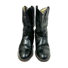 Cargar imagen en el visor de la galería, 1970’S BLACK MADE IN USA LEATHER RANCHER COWBOY BOOTS 11.5
