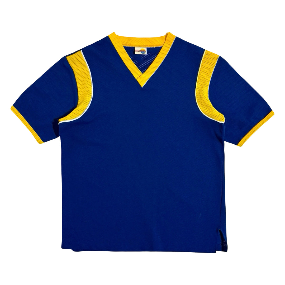 1970’S BALBOA MADE IN USA CROPPED MESH FOOTBALL JERSEY SHIRT MEDIUM