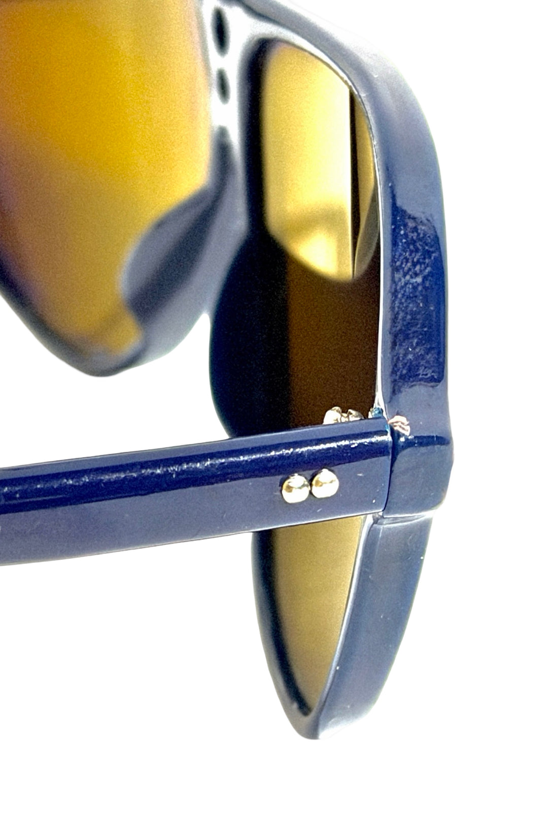 1970’S MIRRORED AVIATOR MADE IN JAPAN POLARIZED SMOKEY LENS BLUE FRAME SUNGLASSES