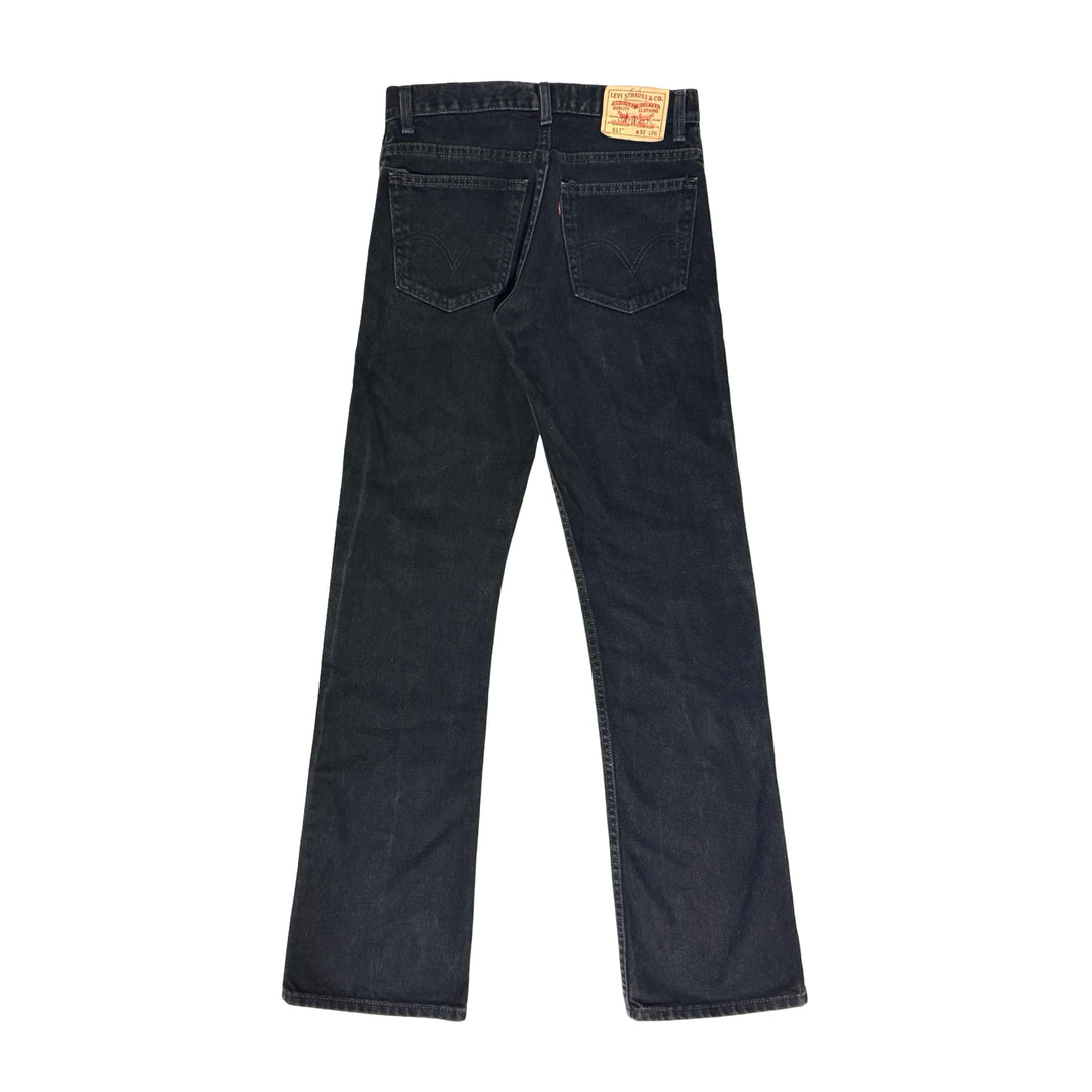 1990’S LEVI’S RED TAB 517 BOOT CUT FADED BLACK DENIM JEANS 30 X 36