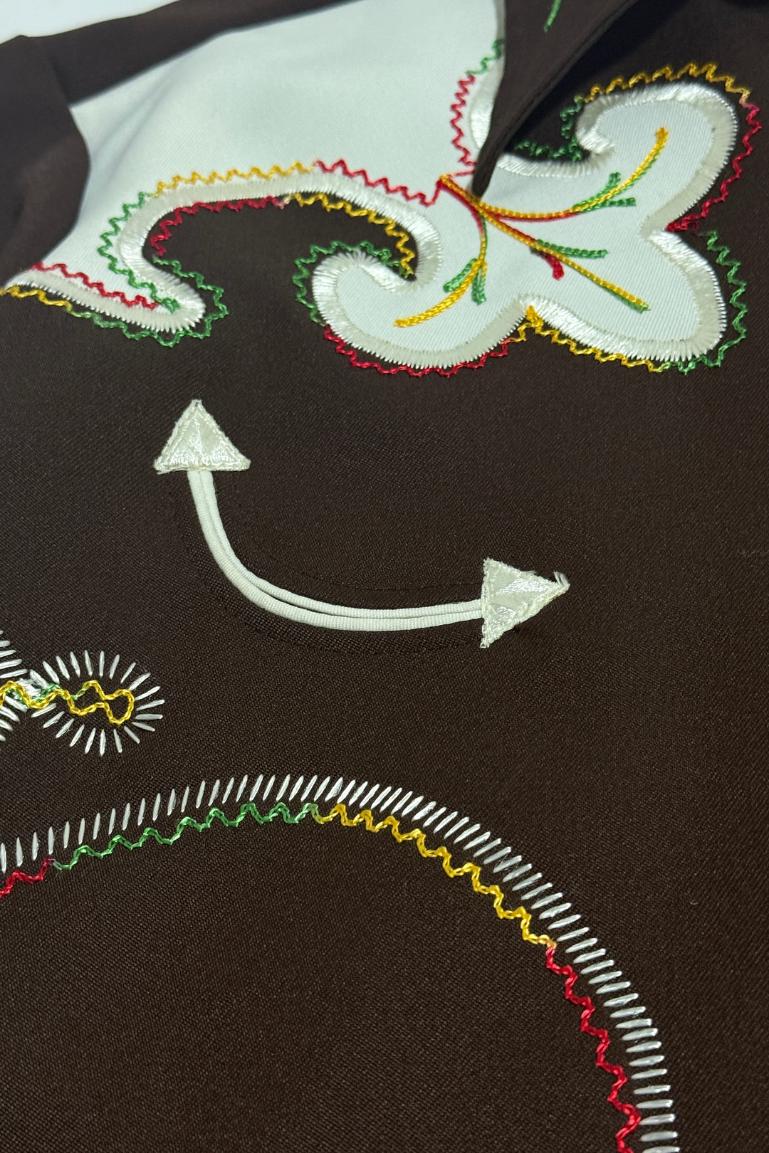 1970’S H BAR C MADE IN USA “ARROWHEAD” CHAINSTITCHED SMILE POCKET WESTERN PEARL SNAP L/S B.D. SHIRT X-LARGE