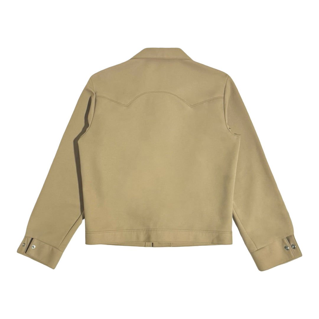 1970’S FARAH MADE IN USA CROPPED LEATHER ACCENTED PEARL SNAP WESTERN JACKET LARGE