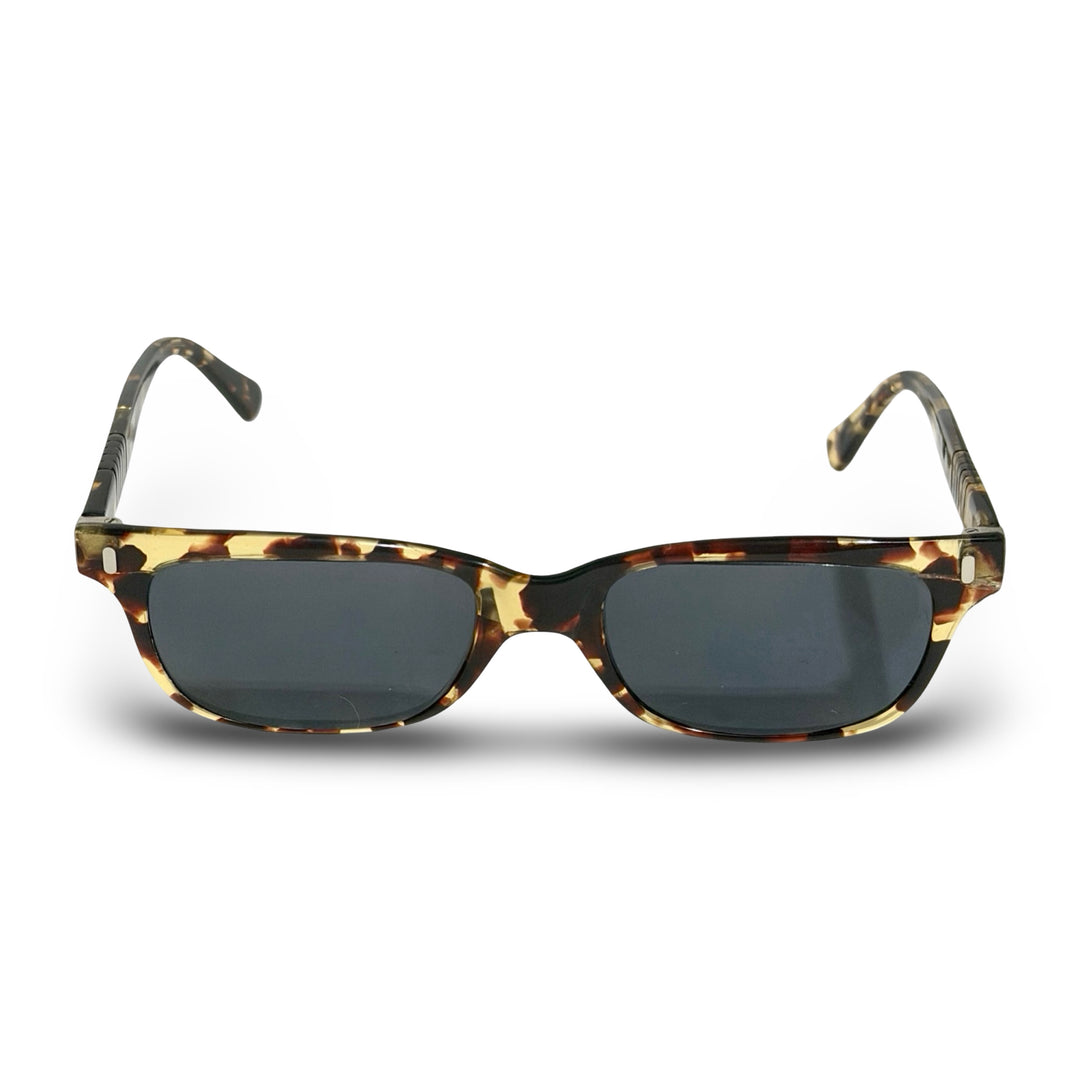 1960’S PERSOL MADE IN ITALY REPAIRED TORTOISE SHELL ACETATE SMOKE LENSE WAYFARER SUNGLASSES