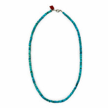 Load image into Gallery viewer, 1990’S 24 INCH HEISHI BEADED TURQUOISE STERLING SILVER NECKLACE
