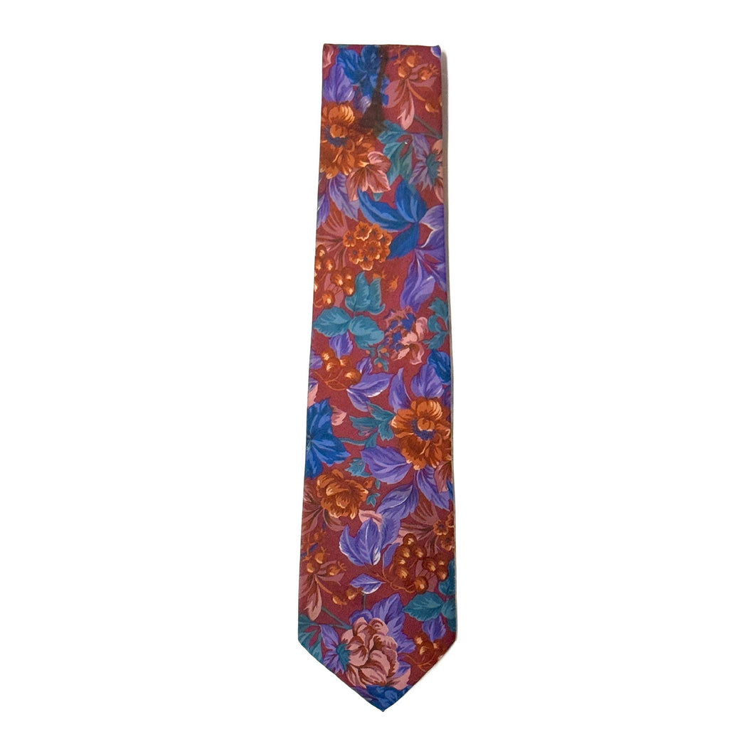 1990’S PASTEL MADE IN USA FLORAL HANDMADE TIE