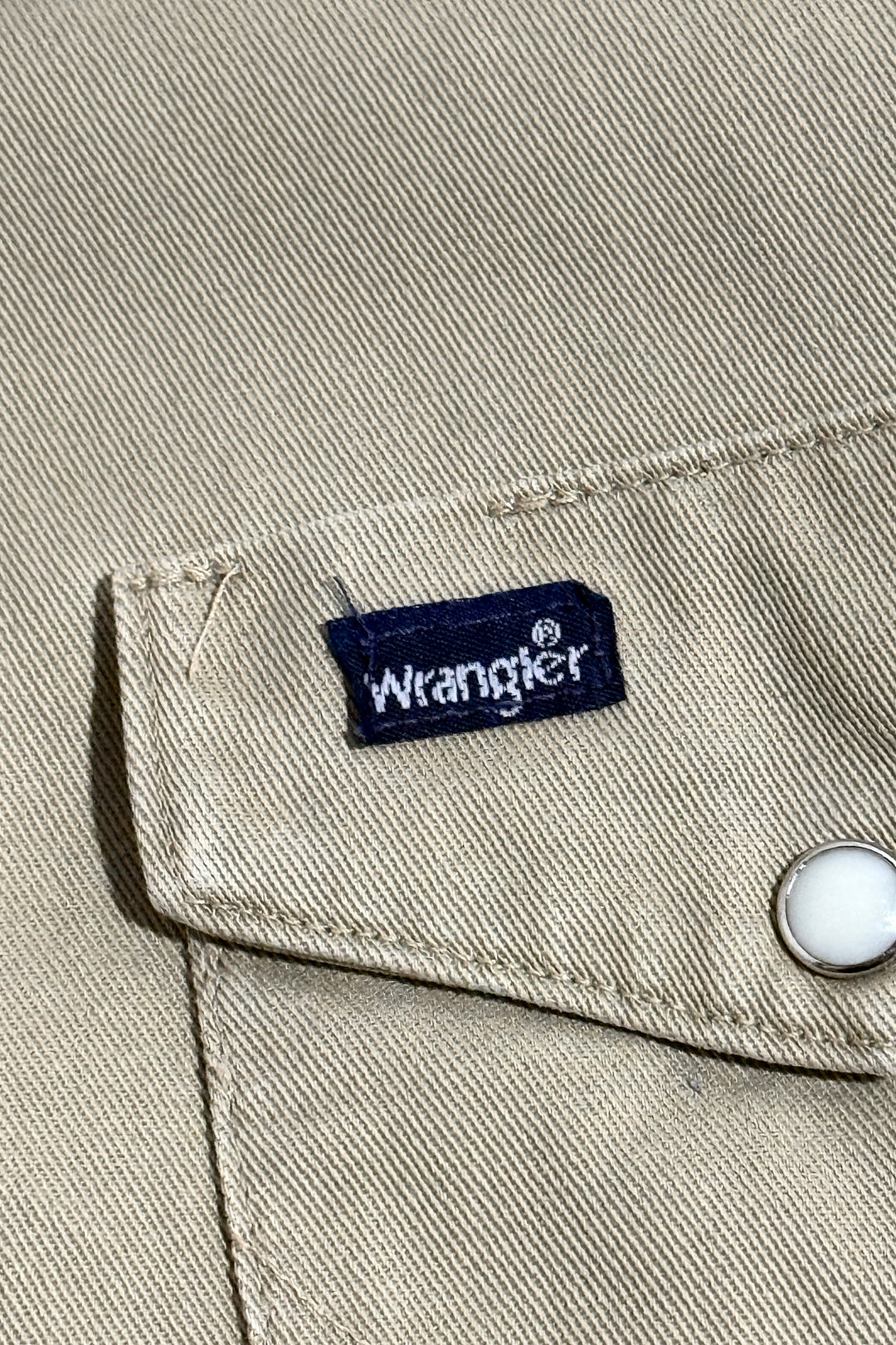 1990’S WRANGLER MADE IN USA HEAVYWEIGHT TWILL WESTERN PEARL SNAP L/S B.D. SHIRT X-LARGE