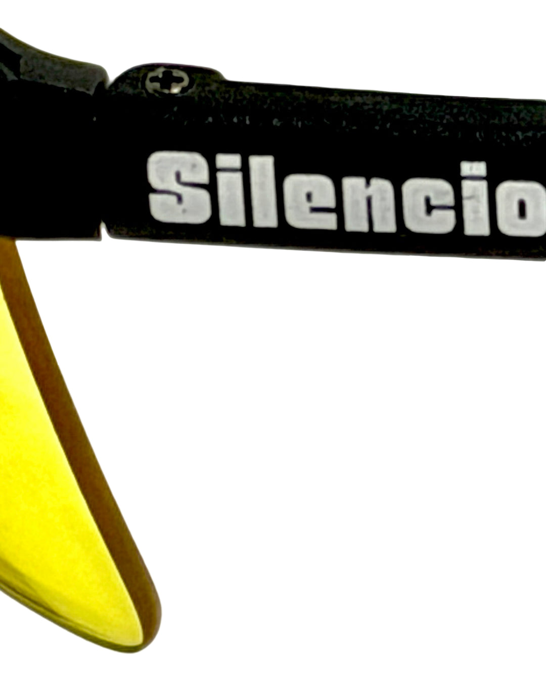 1980’S SILENCIO BLACK FRAME SPORT BLUE BLOCKING YELLOW LENS SHOOTER SUNGLASSES