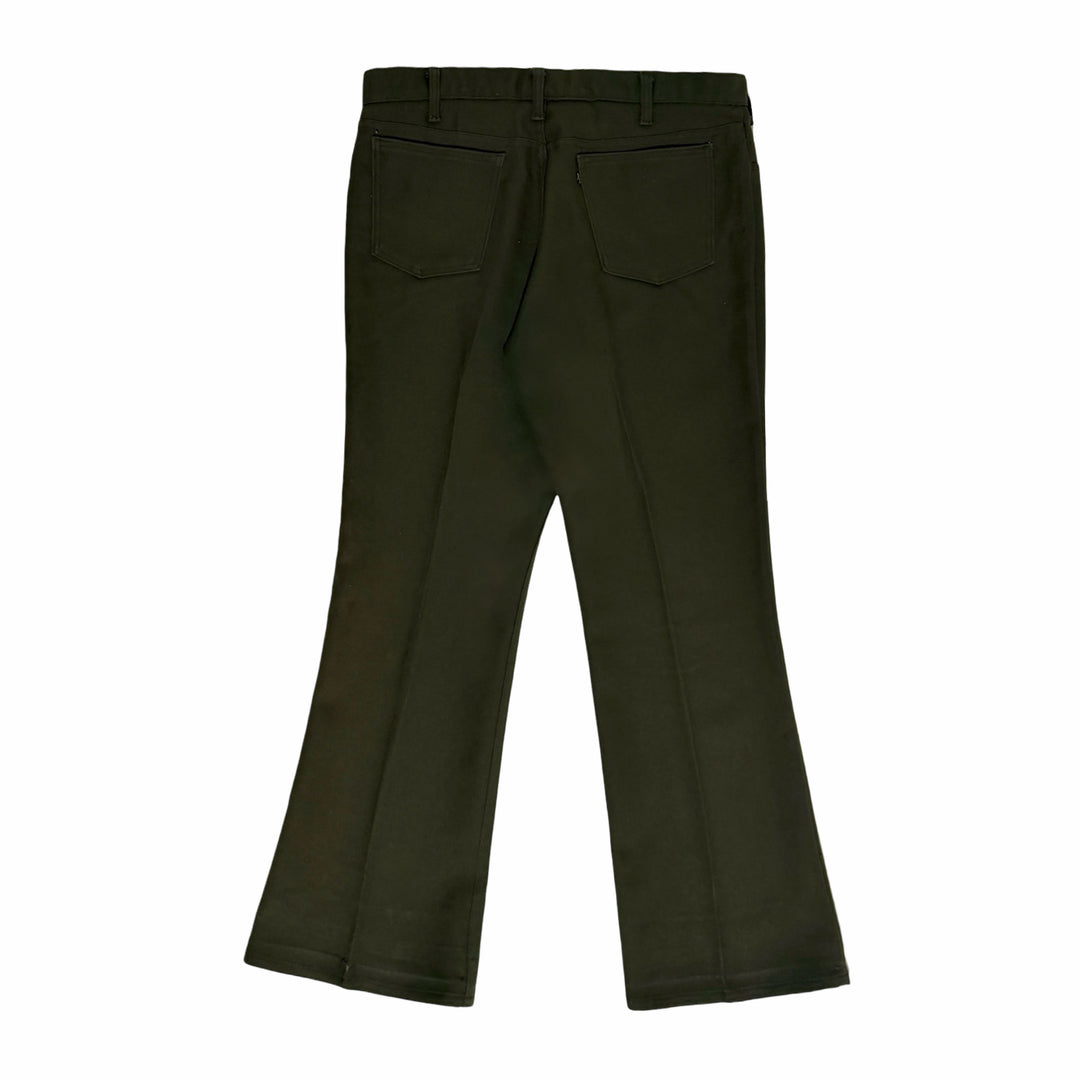 1970’S LEVI’S 517 STAPREST MADE IN USA DARK OLIVE BOOTCUT WESTERN PANTS 36 X 30