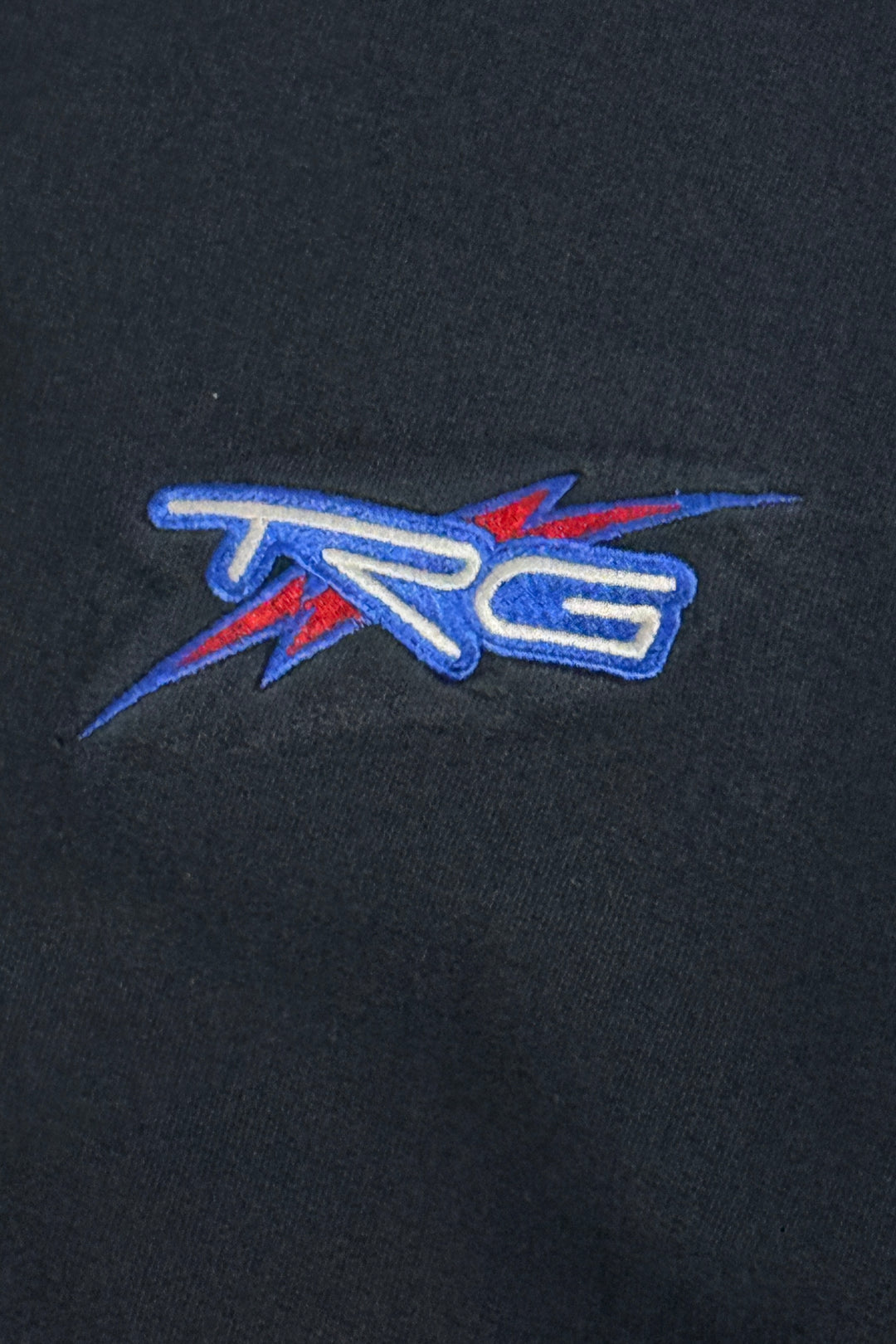 1990’S THE RACER’S GROUP MADE IN USA THRASHED & FADED BLACK CREWNECK FLEECE SWEATER X-LARGE