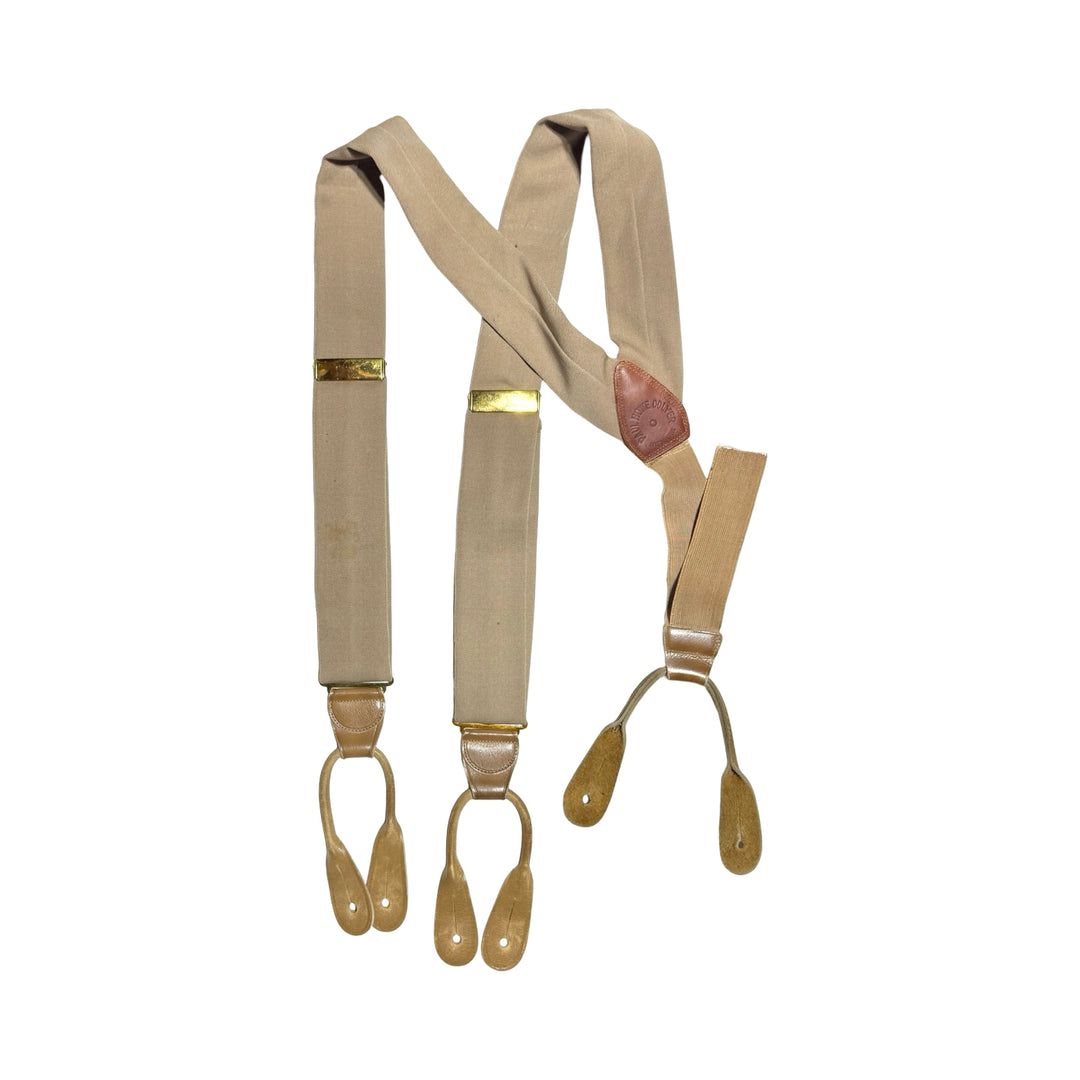 1980’S PAUL HOWE COLYER MADE IN NEW YORK GABARDINE LEATHER BRACES