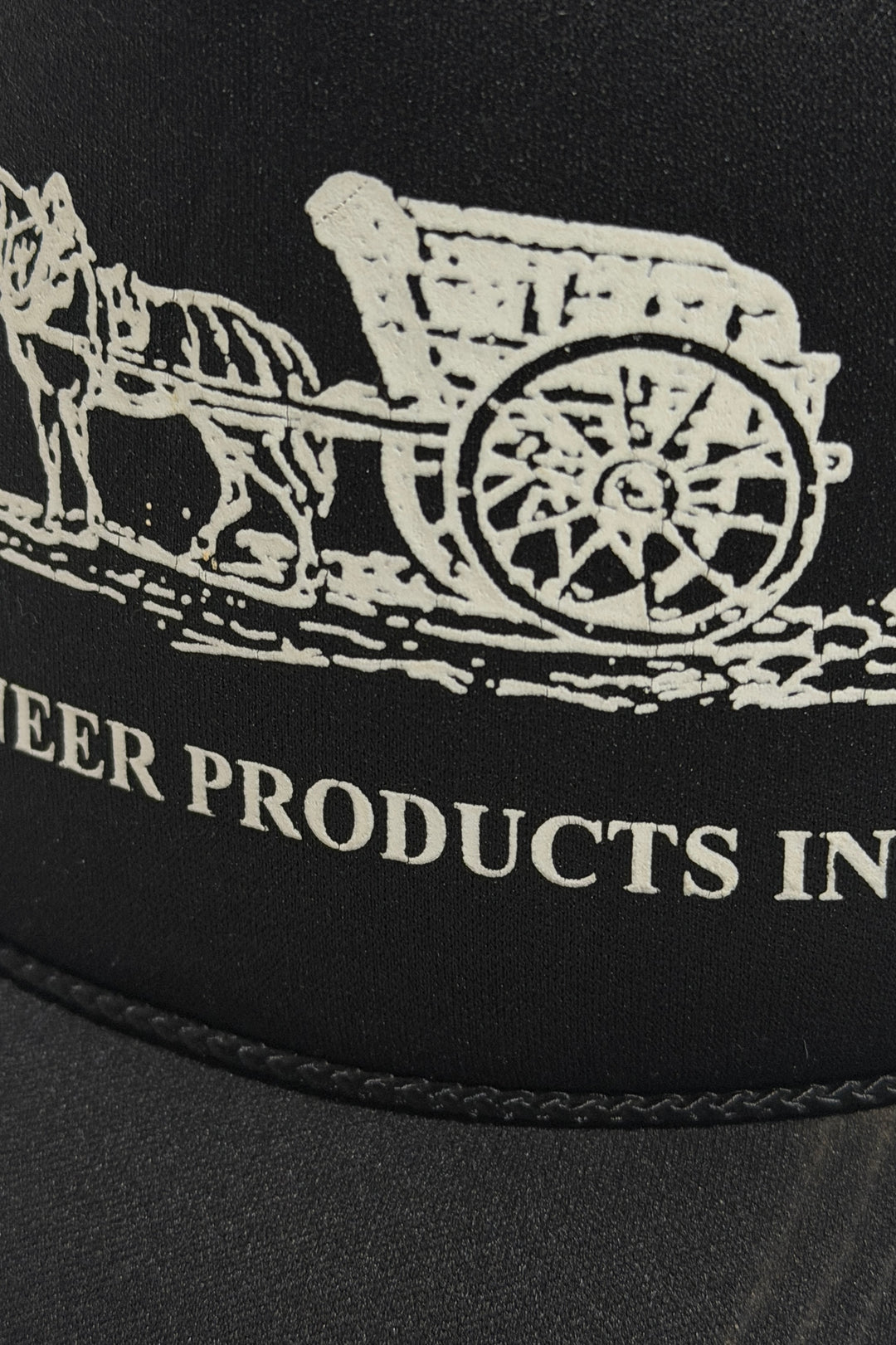 1970’S PIONEER PRODUCTS WESTERN FADED BLACK FOAM &amp; MESH TRUCKER HAT