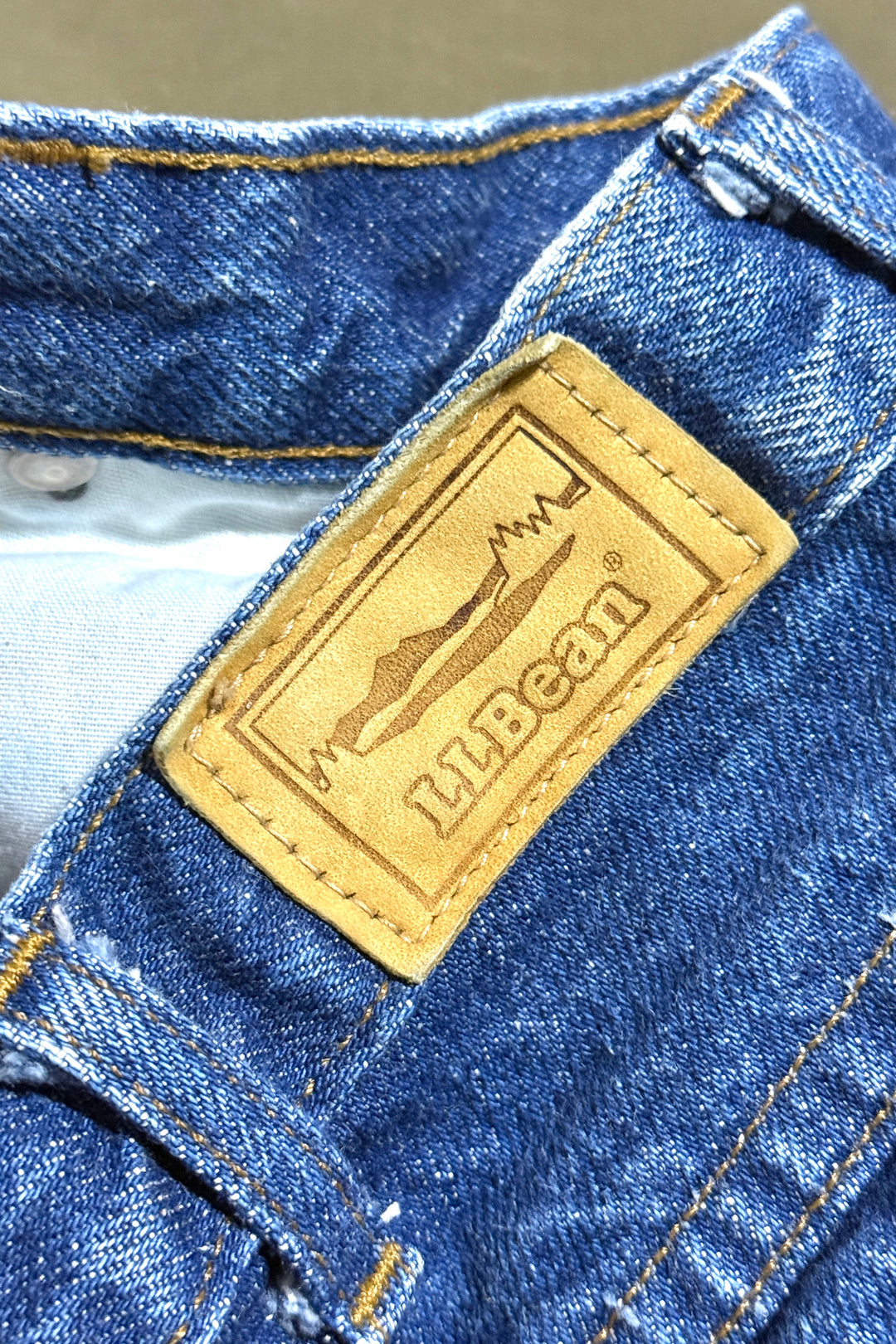 1990’S LL BEAN MADE IN USA DOUBLE KNEE DARK WASH DENIM JEANS 32 X 30