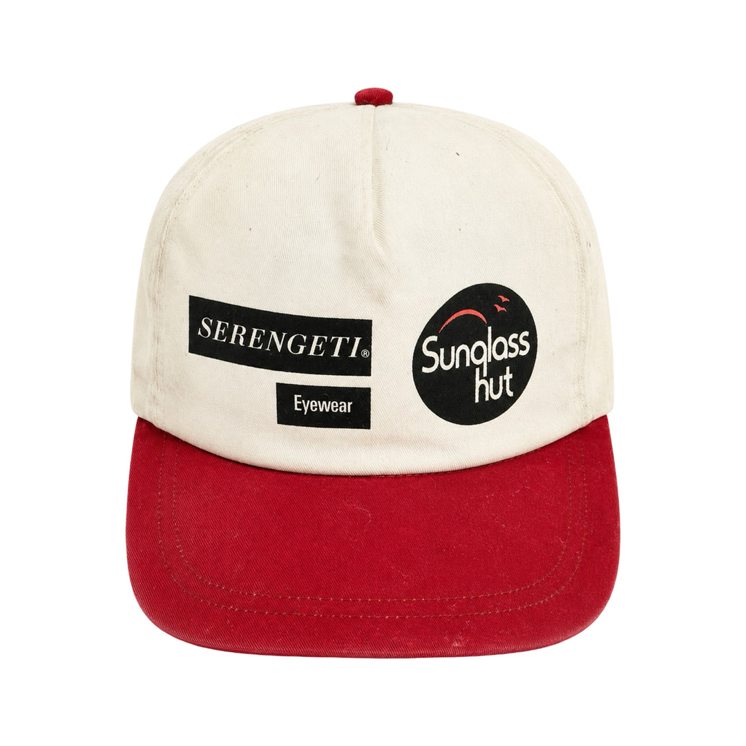 1990’S SERENGETI SUNGLASSES TWO TONE WHITE & RED BASEBALL HAT