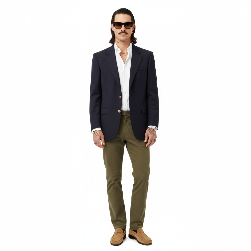 2000’S BRIONI FOR HARRY ROSEN MADE IN ITALY ORIGINAL BLUE BLAZER SUIT JACKET 46L