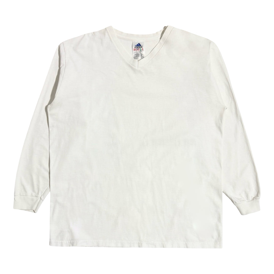 1990’S ADIDAS MADE IN USA V NECK L/S T-SHIRT LARGE