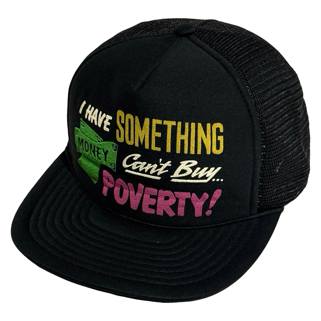 1970’S I’M RICH 🤑 BLACK FOAM & BLACK MESH TRUCKER HAT