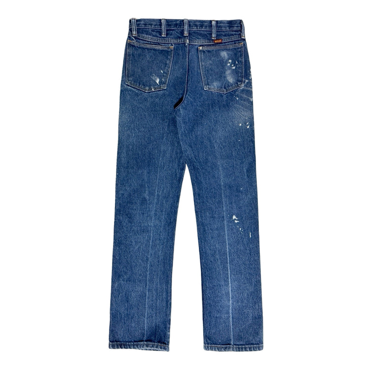 1990’S RUSTLER MADE IN USA THRASHED & FADED PERFECT WASH COWBOY CUT DE ...