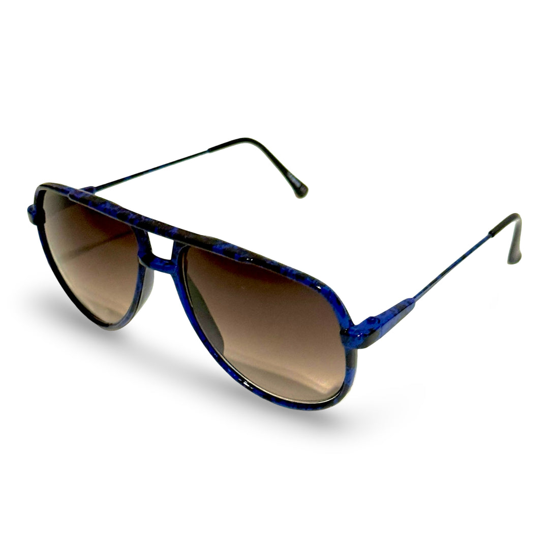 1970’S OCEAN MARBLED ACETATE HAVANA LENSE AVIATOR SUNGLASSES
