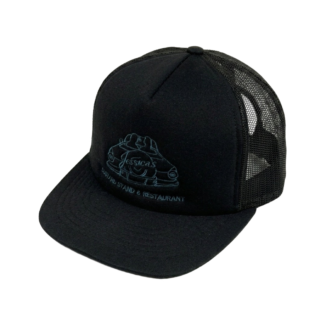 1980’S JESSICA’S CUSTARD STAND BLACK FOAM & MESH TRUCKER HAT