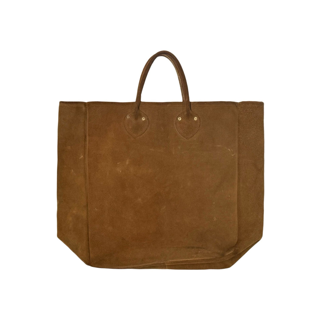 1970’S THRASHED SUEDE LEATHER MADE IN USA TOTE BAG