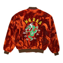 Load image into Gallery viewer, 1960’S KOREA SOUVENIR CROPPED CRUSH VELVET BOMBER JACKET LARGE
