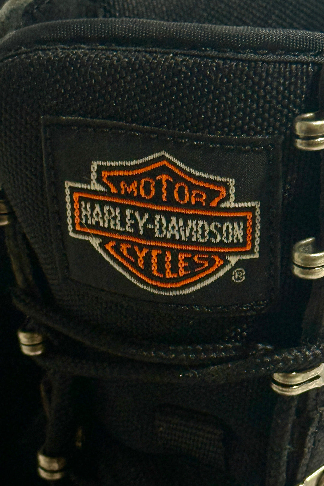 1990’S HARLEY-DAVIDSON REPAIRED LEATHER LUG SOLE MOTORCYCLE WORK BOOTS 9.5