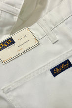 Load image into Gallery viewer, 1970’S DEADSTOCK DEE CEE MADE IN USA WHITE TWILL WORKWEAR FLARED LEG PANTS 38 X 30
